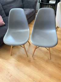 krzesla szare typu loft x2