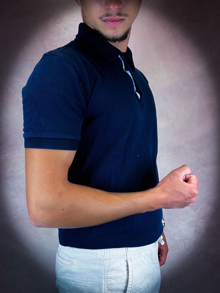 Nowa Granatowa Męska Polo T-shirt «Tommy Hilfiger» Koszulka / M