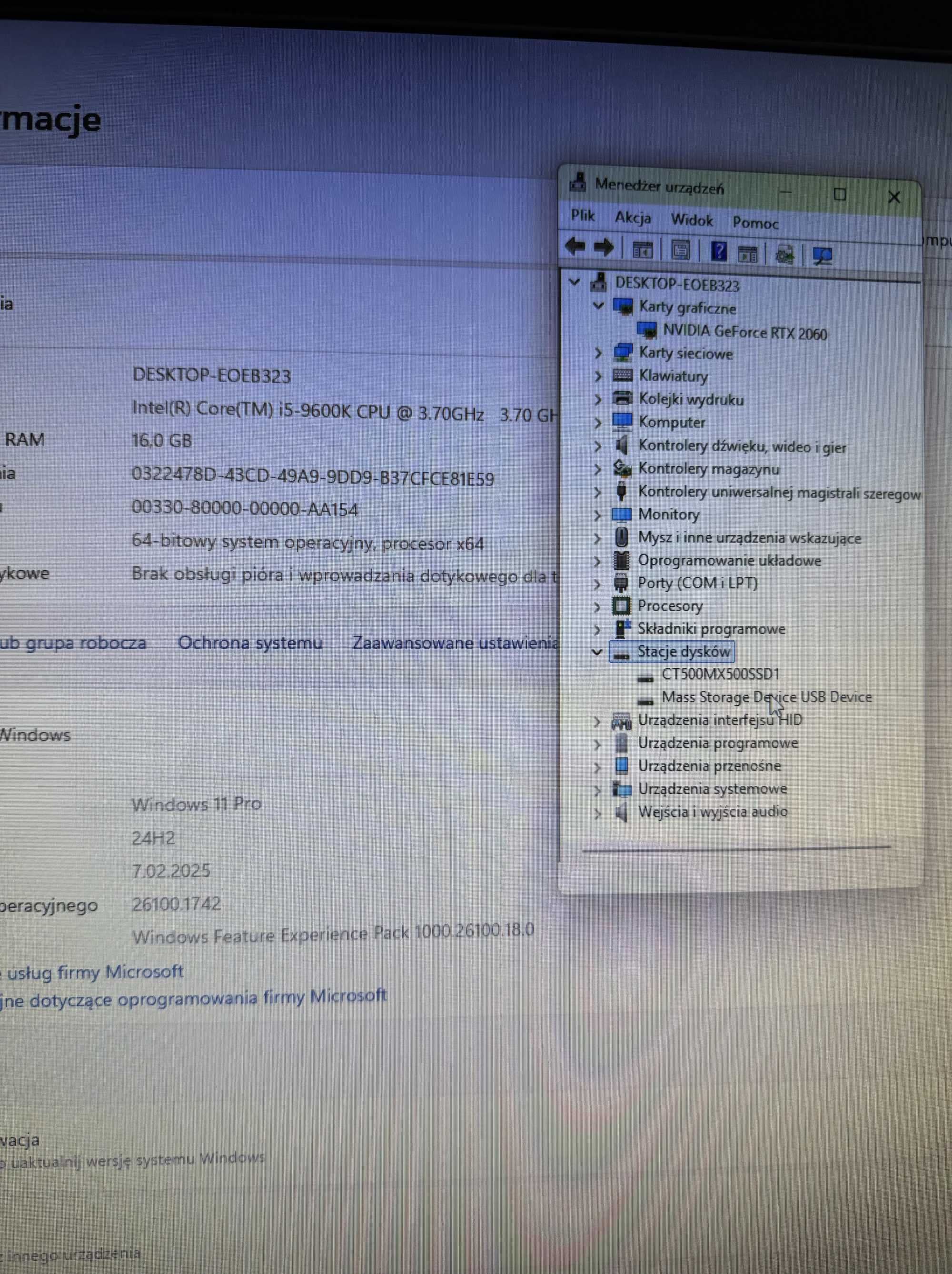 komputer do gier RTX 2060 i5 9600k