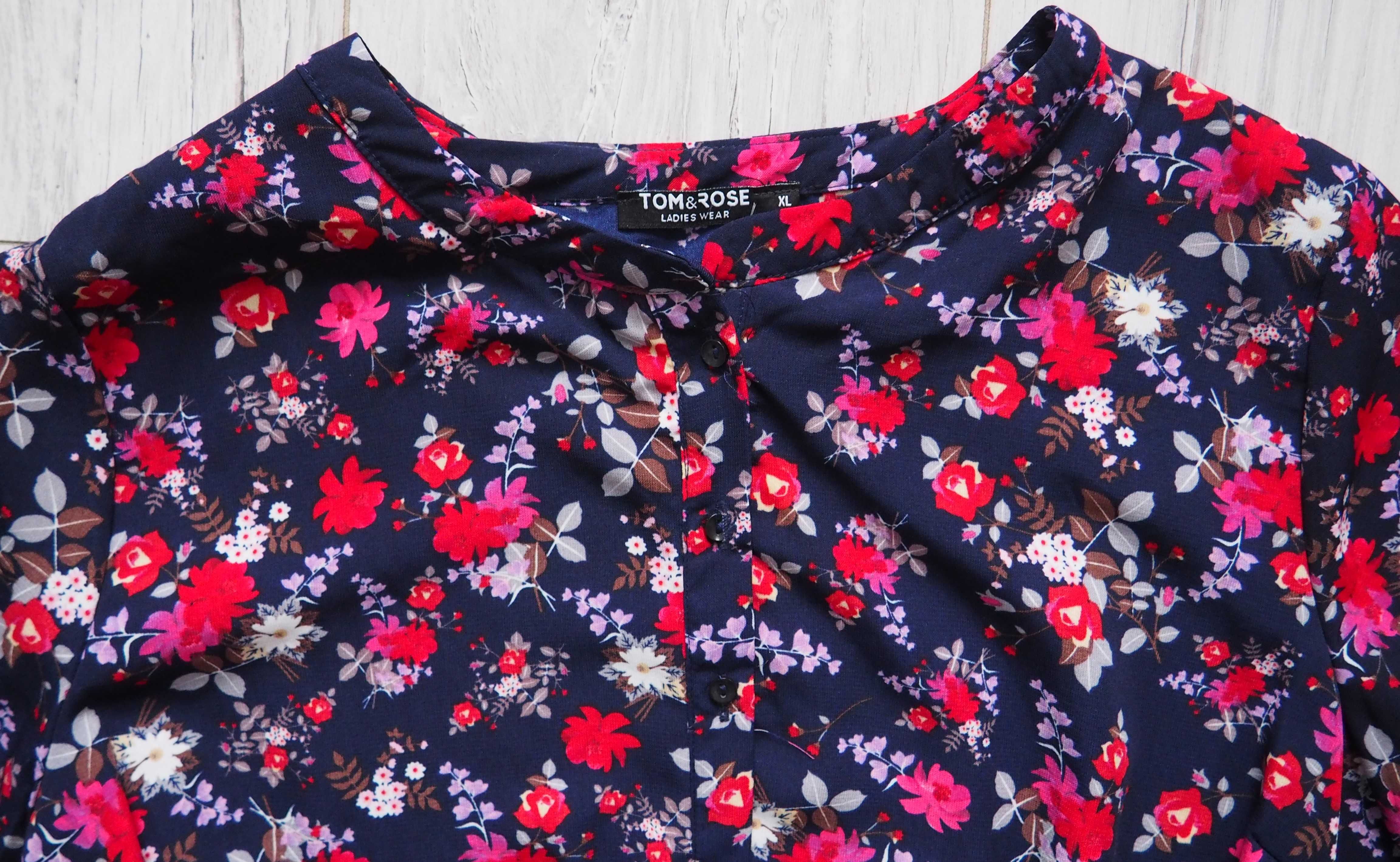 Tom&rose sukienka damska w kwiaty 42/xl + torebka