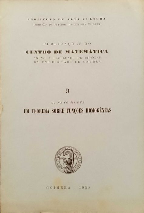Um Teorema sobre Funções Homogéneas - M. Neto Murta
