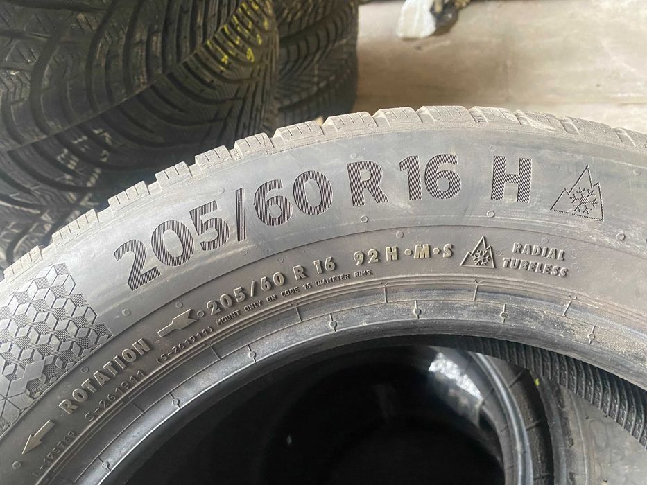 205/60R16 Continental Dwie używane opony zimowe