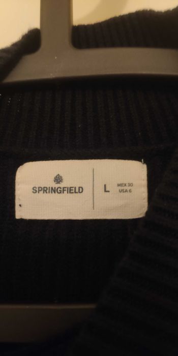 Camisola de malha e barra em algodão em tons de azul e branco