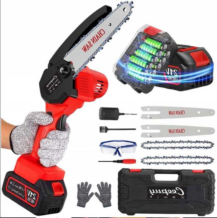 Mini Akumulatorowa Piła Łańcuchowa Chain Saw 4000 mAh