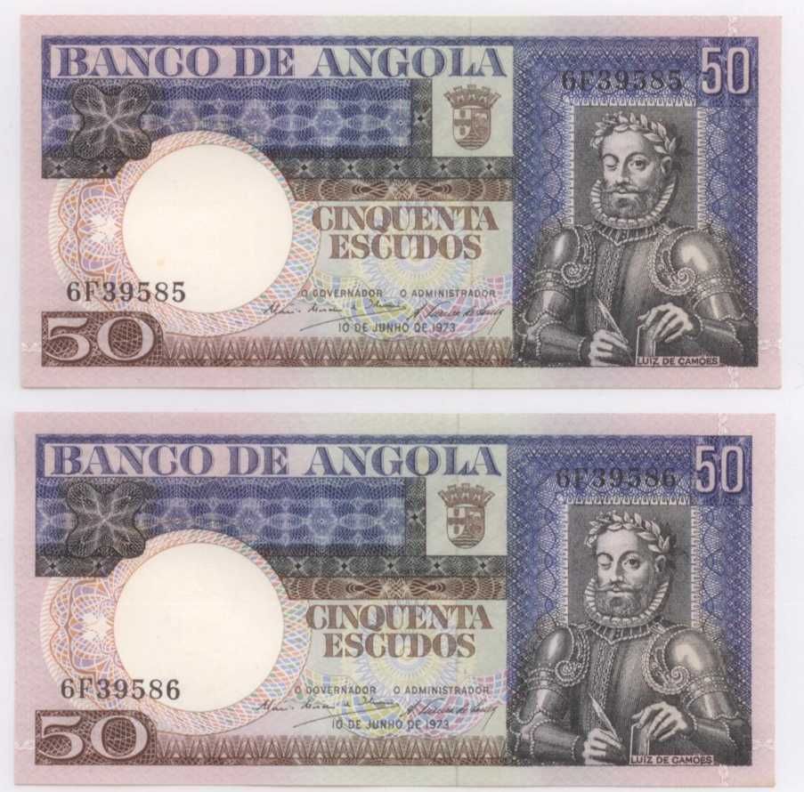 Banco de Angola Cinquenta Escudos Luis de Camões 1973