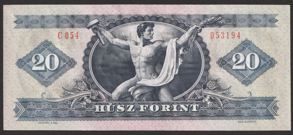 Węgry 20 forintów 1980 - Dozsza - stan bankowy - UNC -