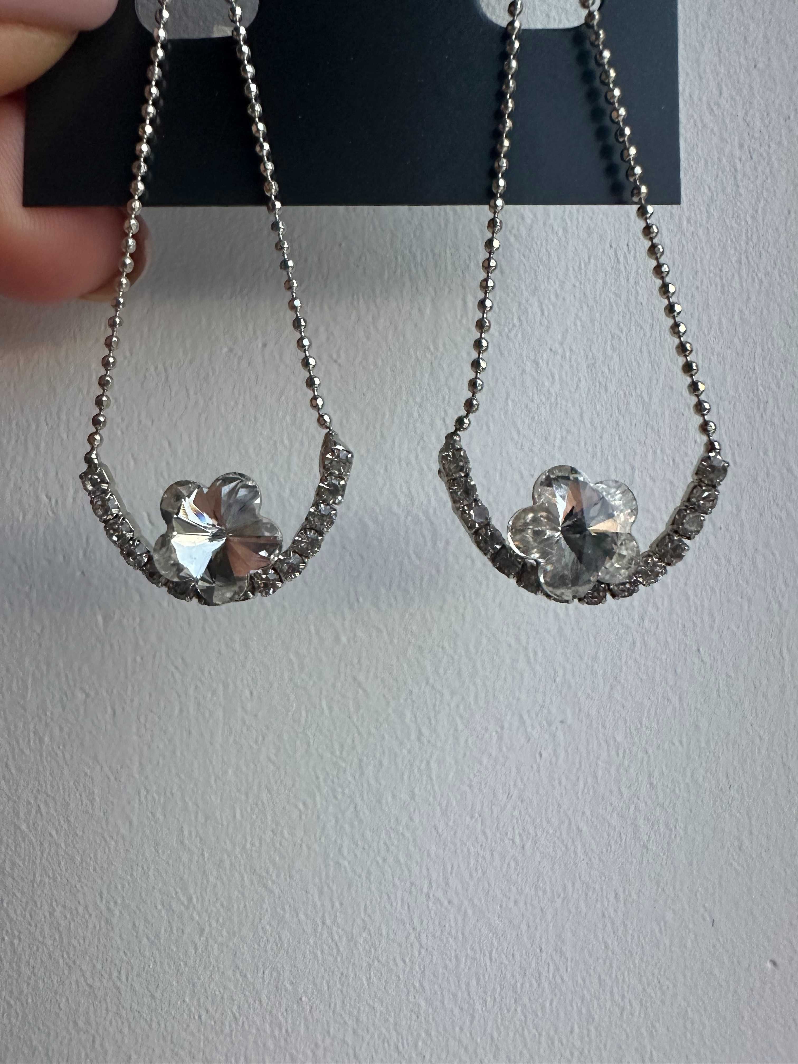 Kolczyki wiszące Nowe z metką Fashion Earrings ze srebrnymi cyrkoniami