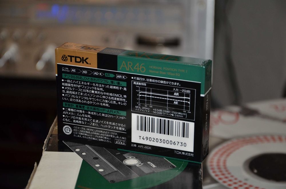 Запечатанная новая редкая аудиокассета TDK AR46 Made in Japan 1988