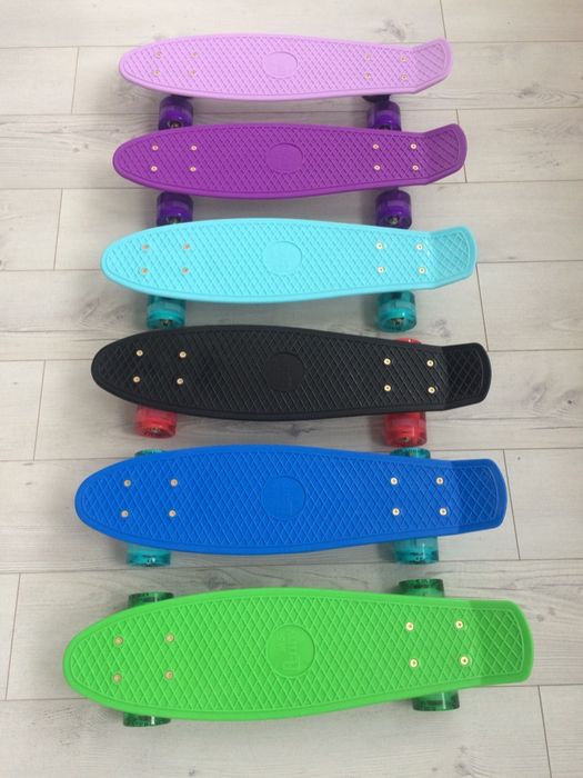 Пенни борд penny board со светящимися колесами пени скейт скейтборд