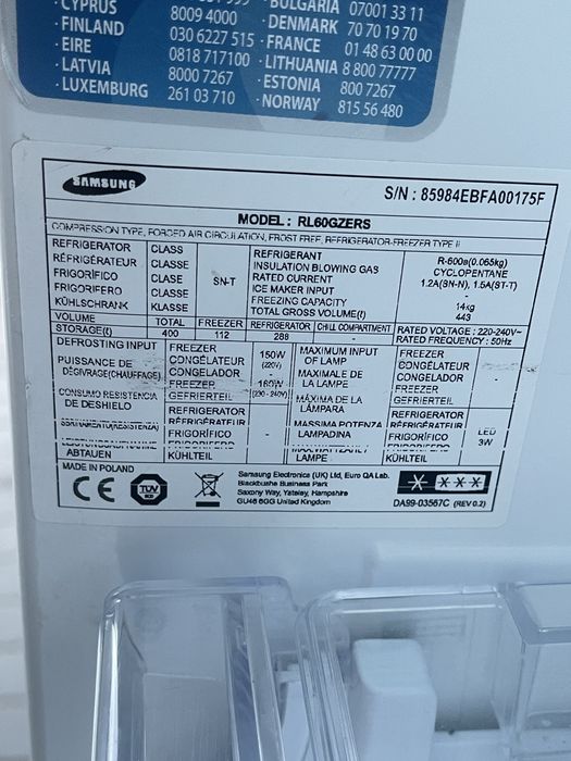 Холодильник Samsung б/в повний No Frost металік сучасний #07326