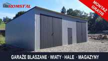 Popielaty Garaż Blaszany 10x8  - Wiata - Hala - Garaże - Romstal