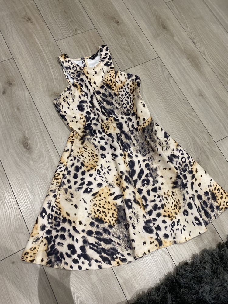 Sukienka panterka motyw leopard zwierzecy S M