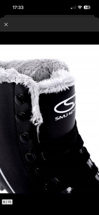 Łyżwy figurowe czarne z futerkiem 42