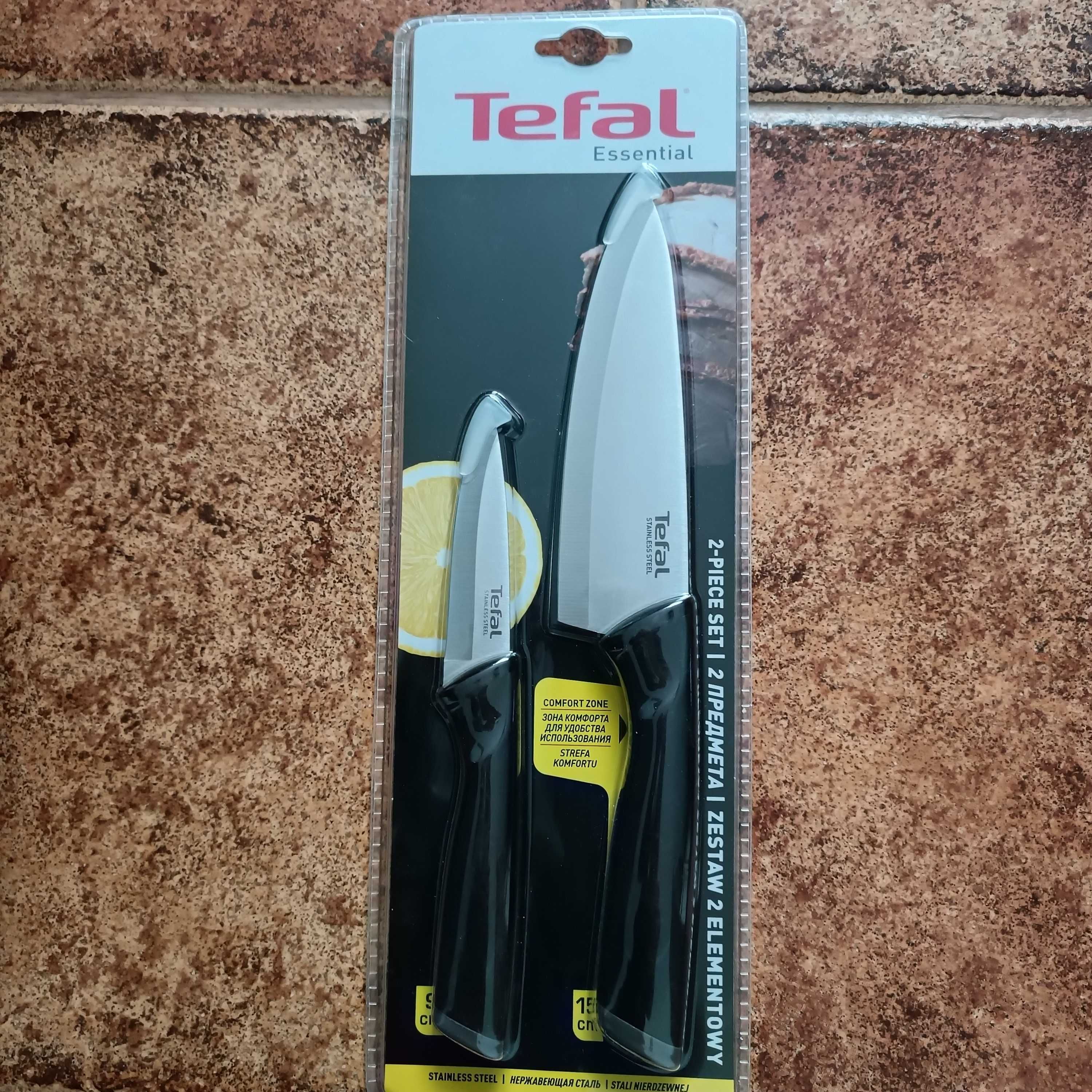 Nowy komplet TEFAL 2X Patelnia  26 -25 cm + Zestaw  2 Szt Noży Okazja