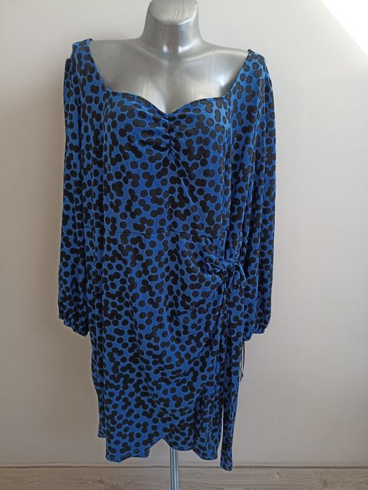 Sukienka USA 46-48 3X Ava&Viv granatowa marszczona