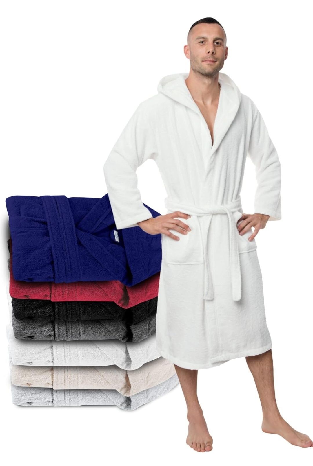 Twinzen Męski płaszcz kąpielowy, rozmiary  biały XL 100% bawełn