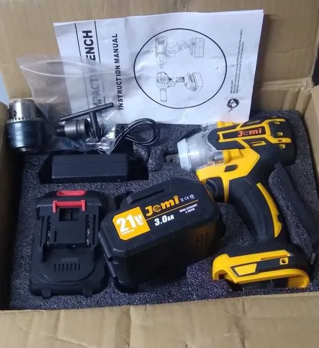 KLUCZ UDAR NOWY 512Nm 2xBaterie 21V wkrętarka wiertarka zakrętarka
