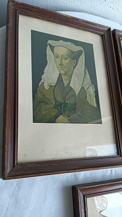 Stare obrazki w ramkach drewnianych + szkło. Cena 1 szt