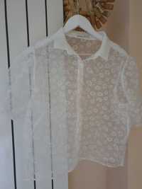 Biała przezroczysta koszula oversize Pull&Bear r. XL
