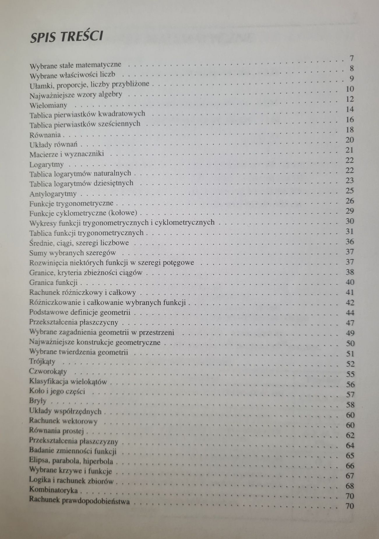 Małe tablice matematyczne - Witold Mizerski