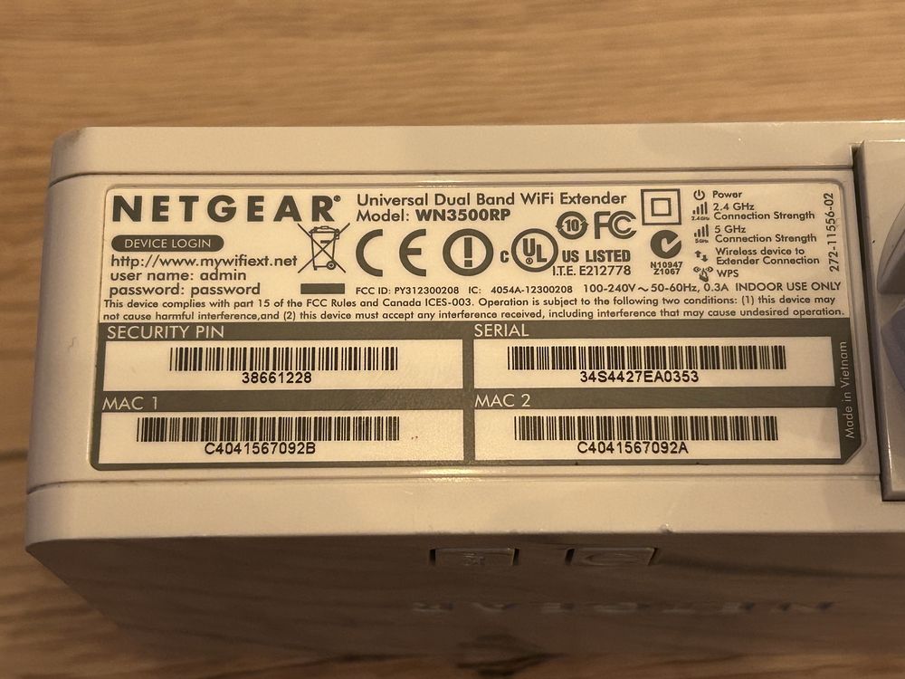 Repeater sieciowy Netgear WN3500RP