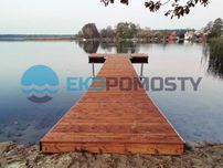 Pomost pływający  z odpinaną tratwą, 48mkw z modrzewiem syberyjskim