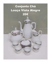 Conjunto Chá Louça Vista Alegre Vintage Antiguidade