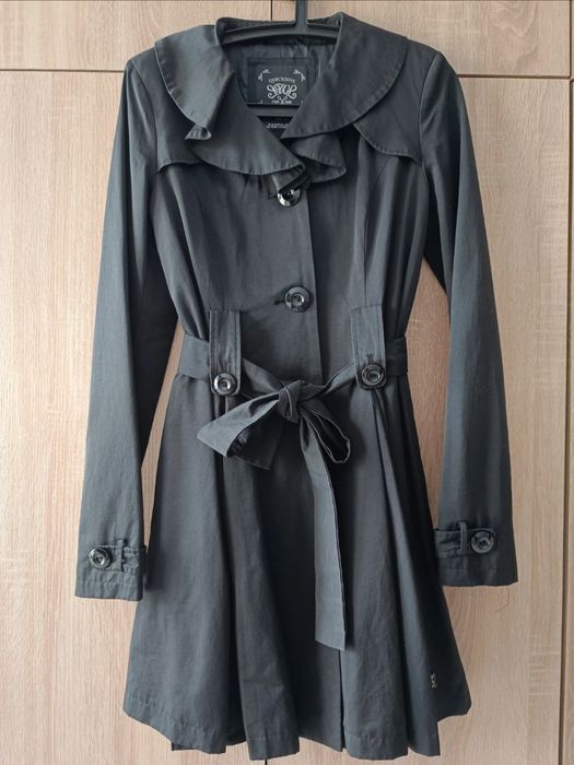 Czarny trencz Qiuckside