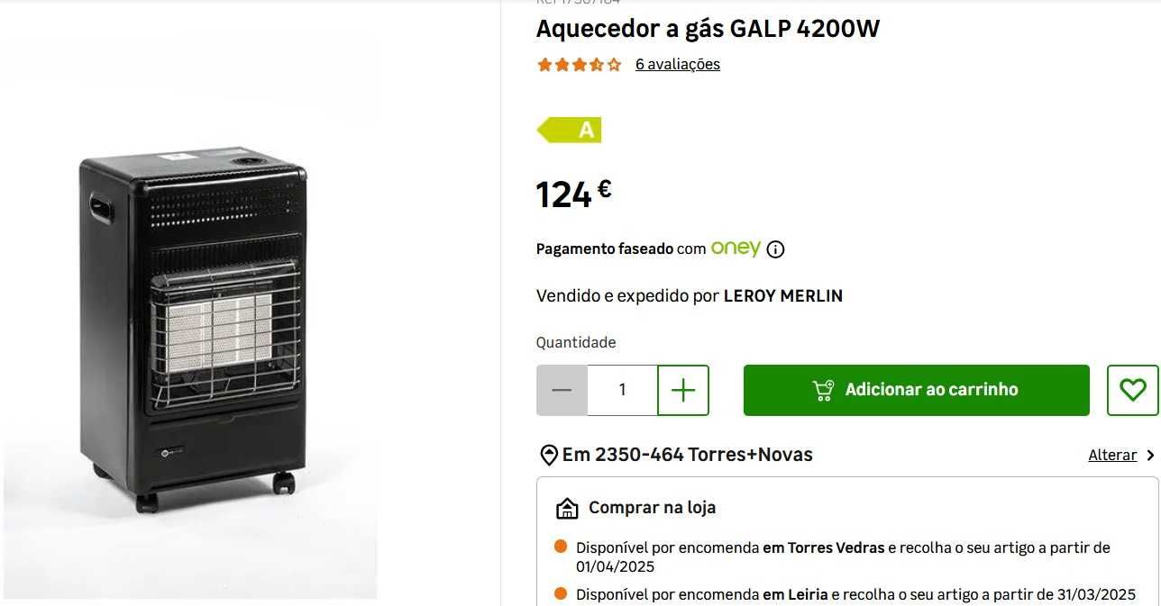 Aquecedor a Gás Infravermelho 4200W GALP
