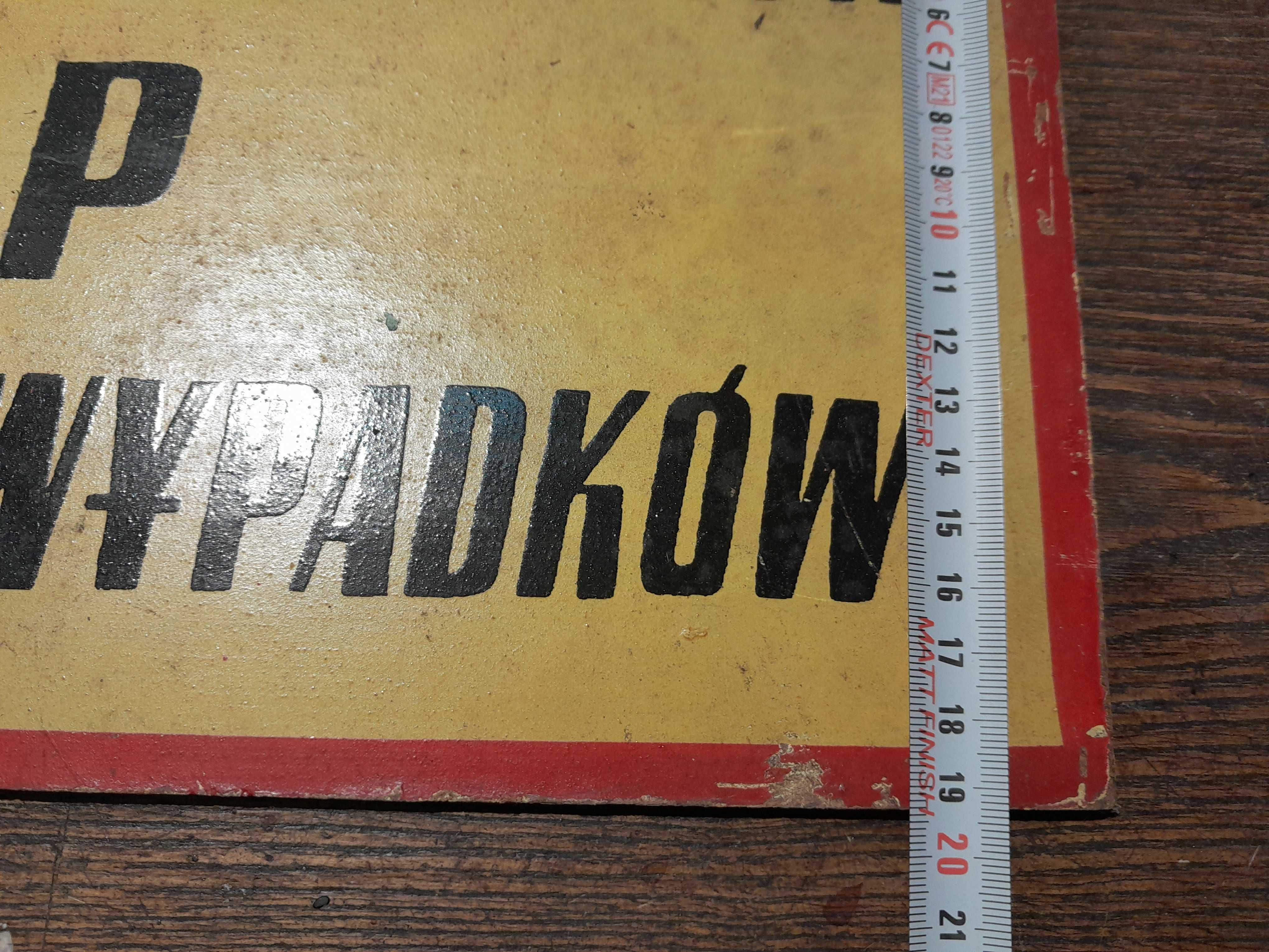 Stara zakładowa tablica BHP informacyjna zabytek PRL retro vintage