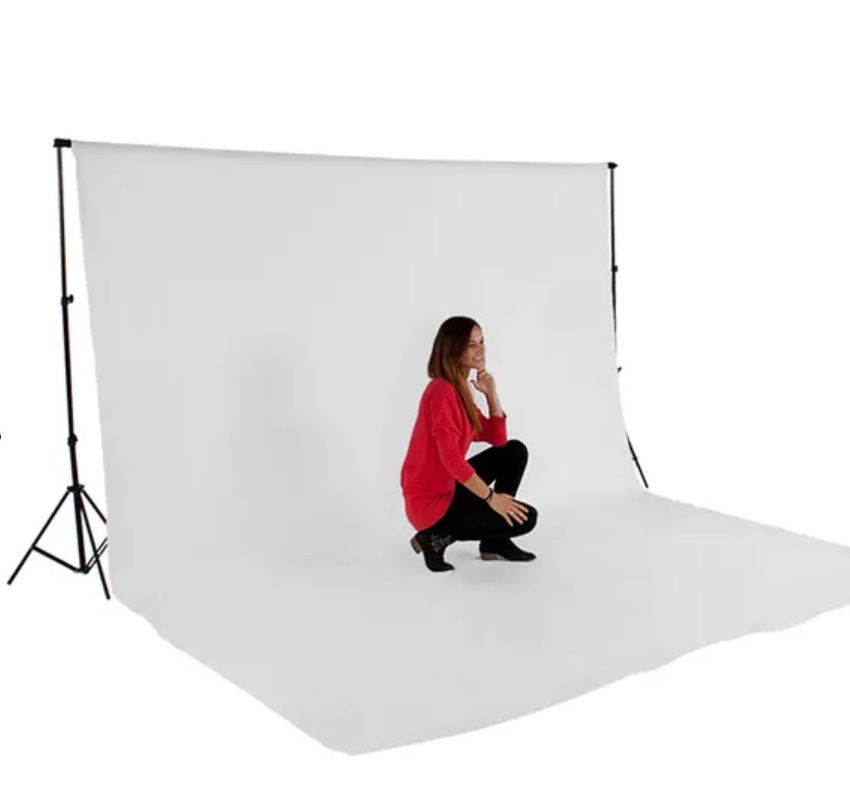 Zestaw do studia fotograficznego statyw biale tlo do zdjec
