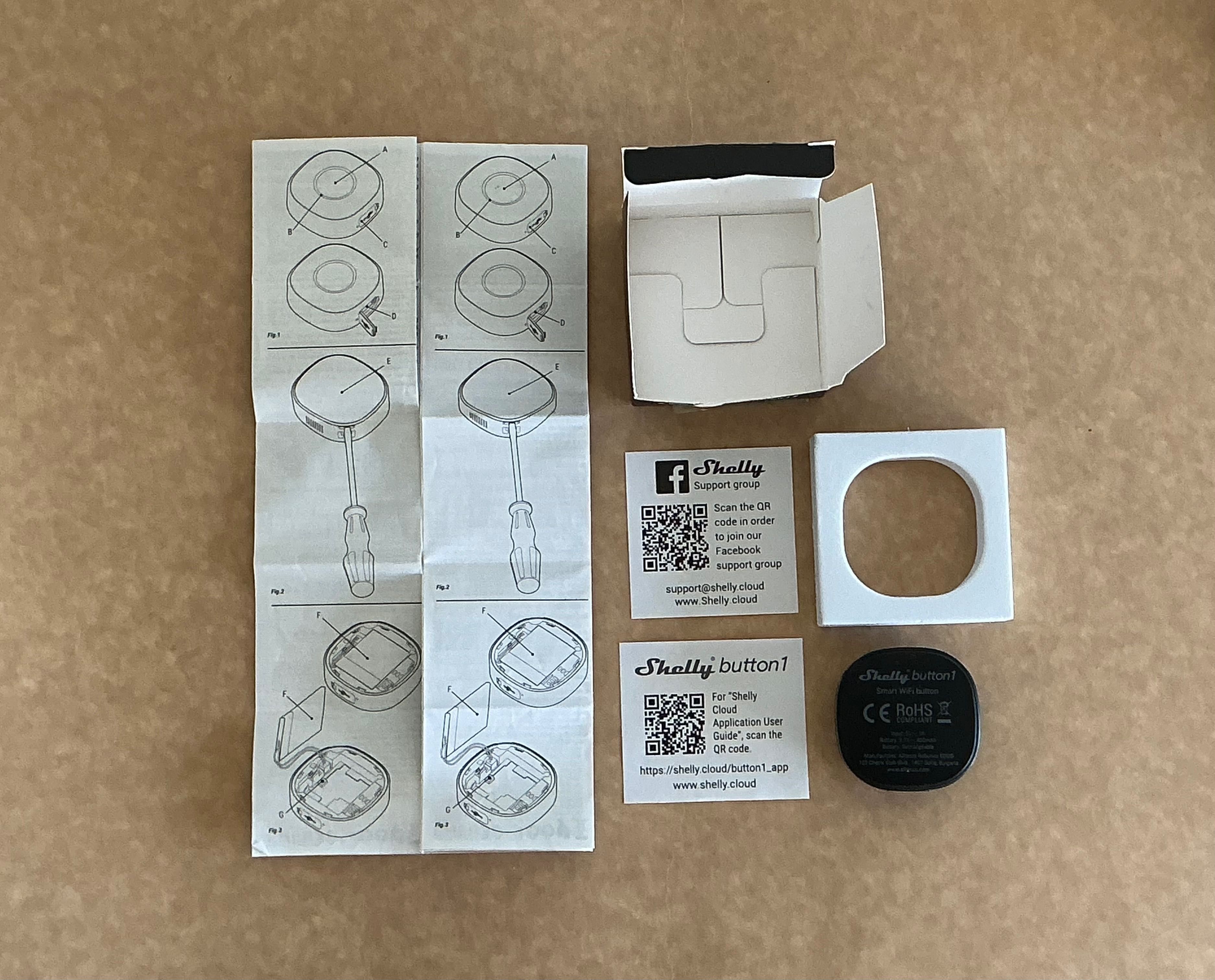 Novo! Shelly Button1 Gen3 Preto - Botão Inteligente