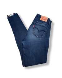 Spodnie jeansowe Levi's 710 super skinny rurki granatowe Basic Y2K Vin