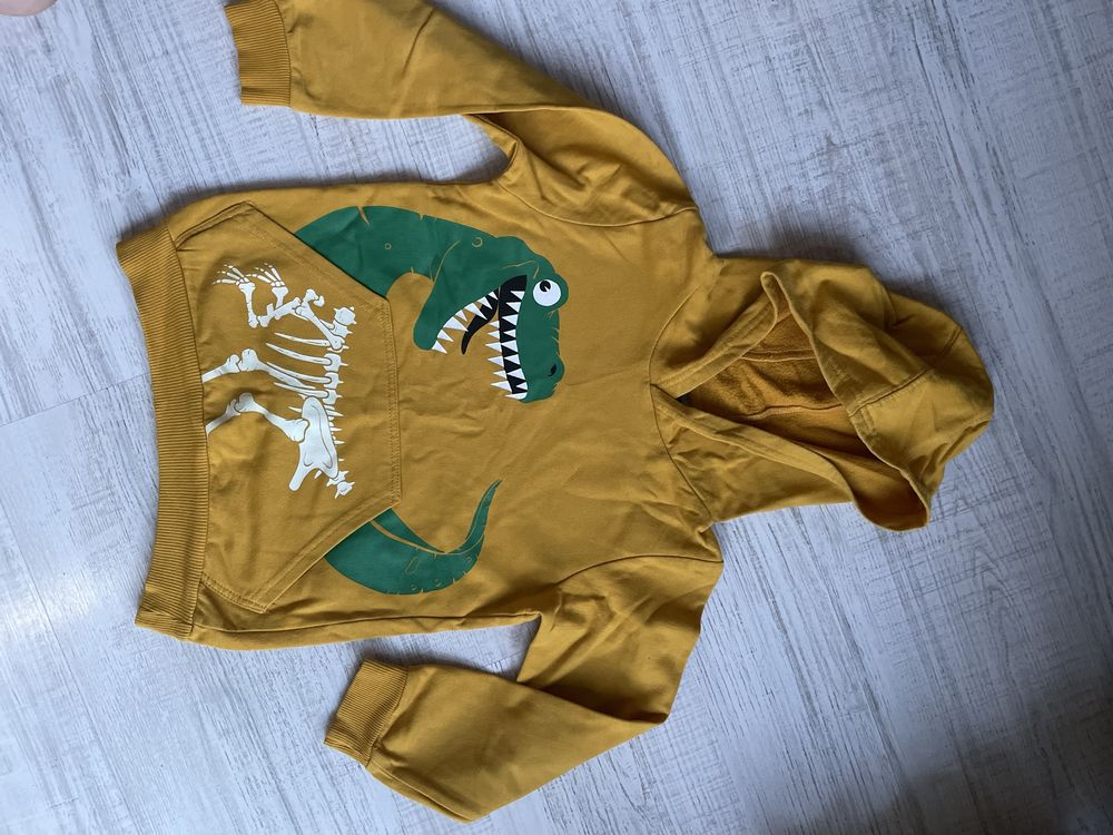 Bluza kangurka ze świecącym w ciemności dinozaurem