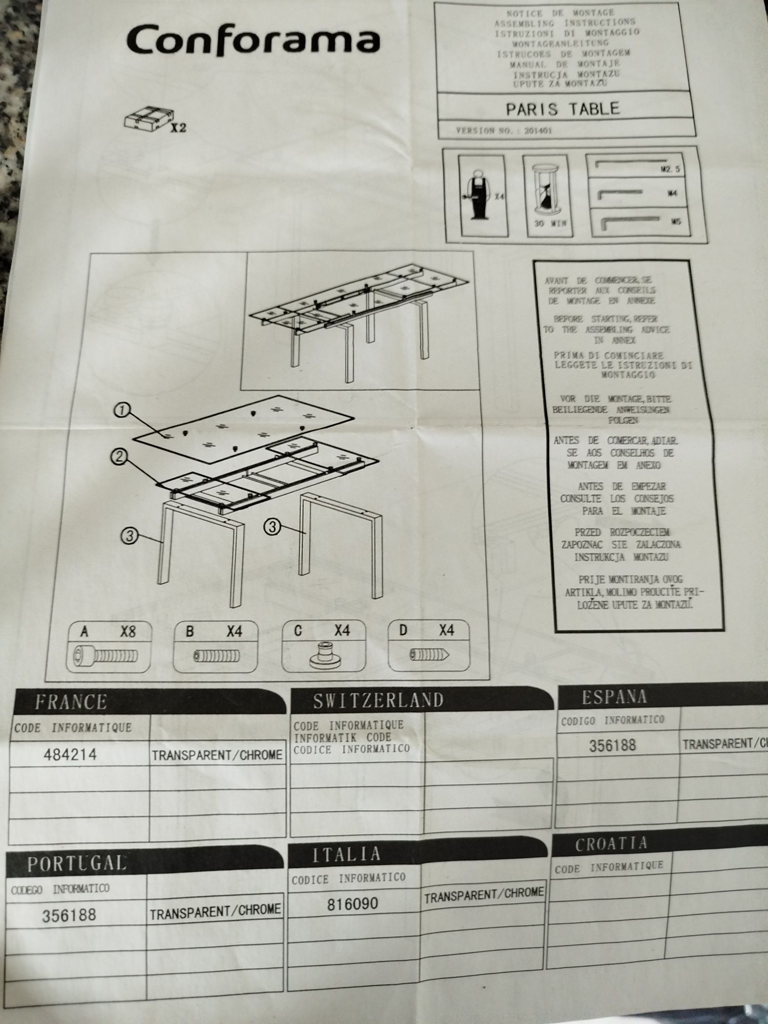 Mesa jantar em vidro