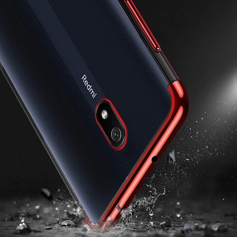 Żelowy Pokrowiec Etui Z Metaliczną Ramką Do Xiaomi Redmi 8A Niebieski