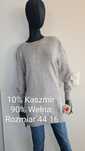 Długi sweter 10% Kaszmir i 90% Wełna Wool. Rozmiar 44 16 XL. Szary