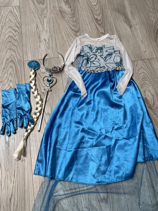 Sukienka zestaw Elsa bal karnawałowy przebranie