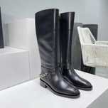 Kozaki Chanel Black Leather