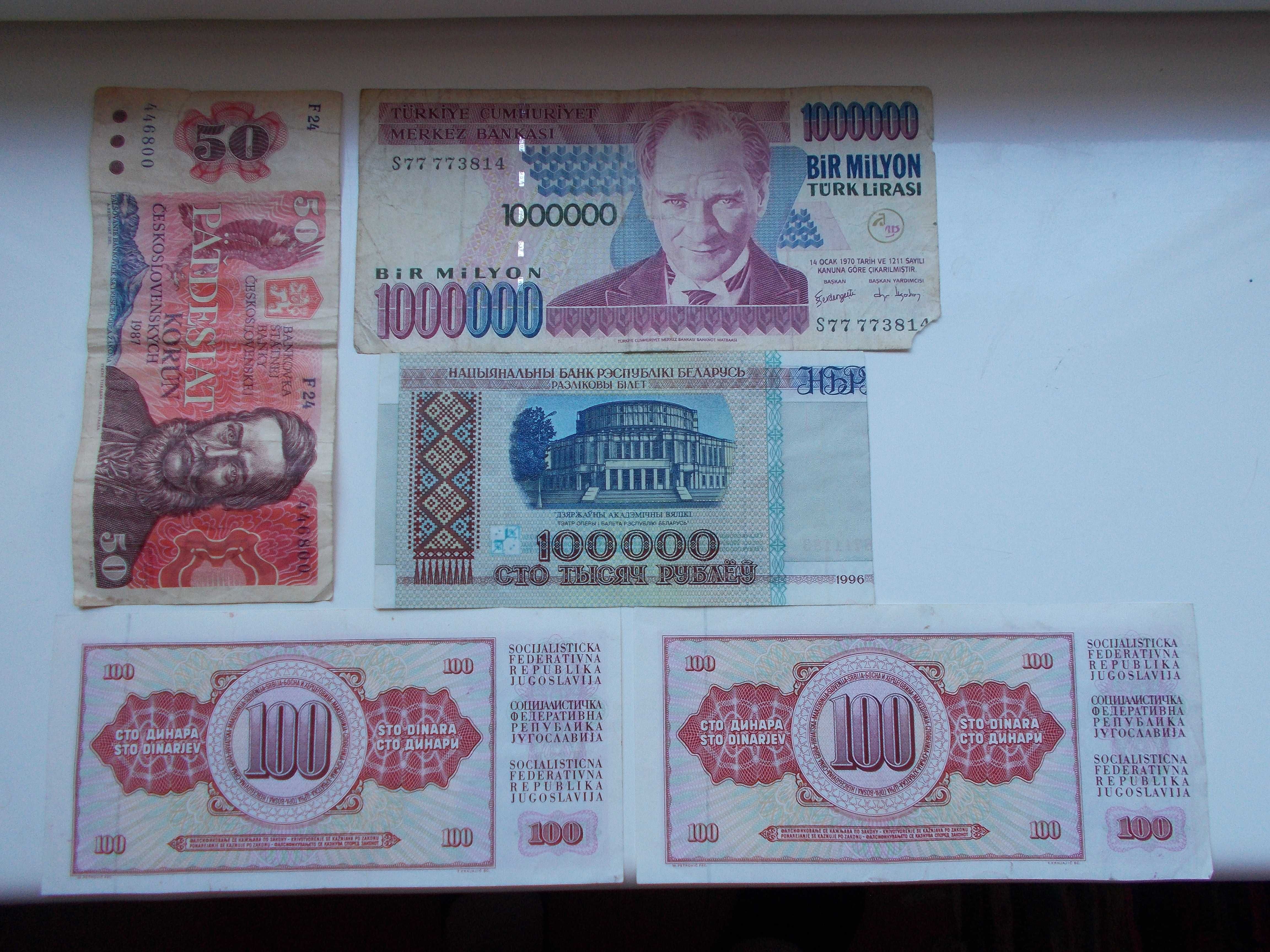 Witam. banknoty różne.