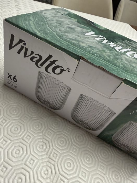 12 Copos de água Riscas verdes 27cl novos