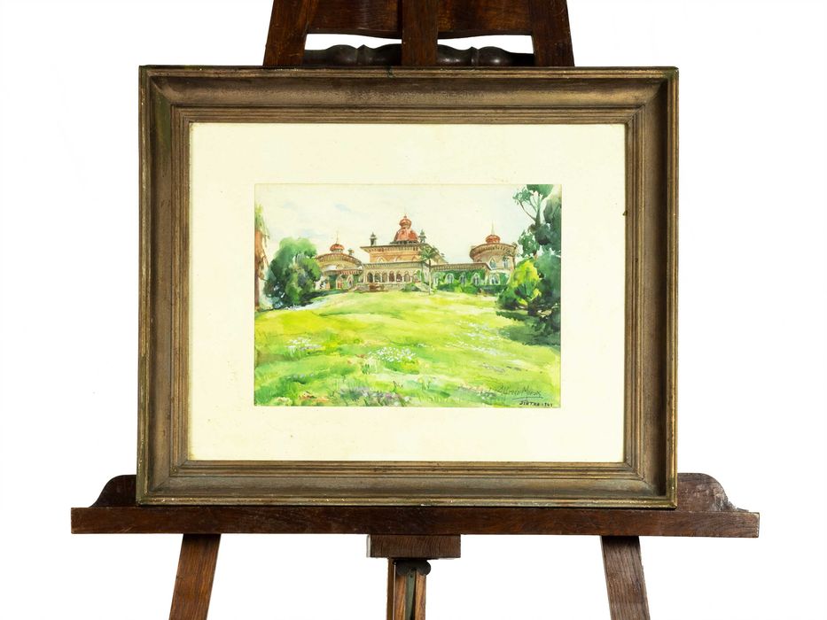 Pintura Aguarela Sintra 1943, Alfredo Morais