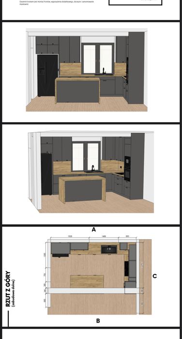 Darmowy Projekt kuchni IKEA, Projekt kuchni na wymiar. wymiarowanie