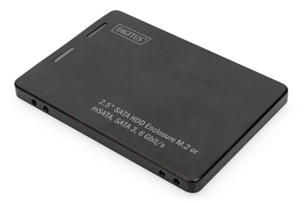 Adapter dysku SSD M.2 SATA/mSATA do 2,5" Digitus DA-71118  aluminiowy