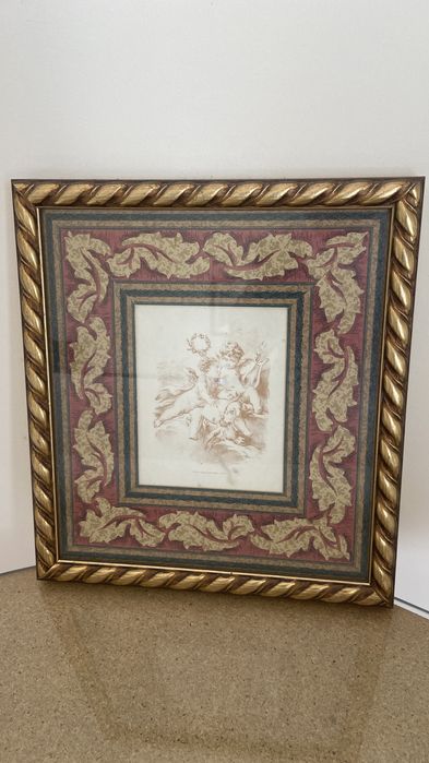 Quadros anjos com moldura dourada