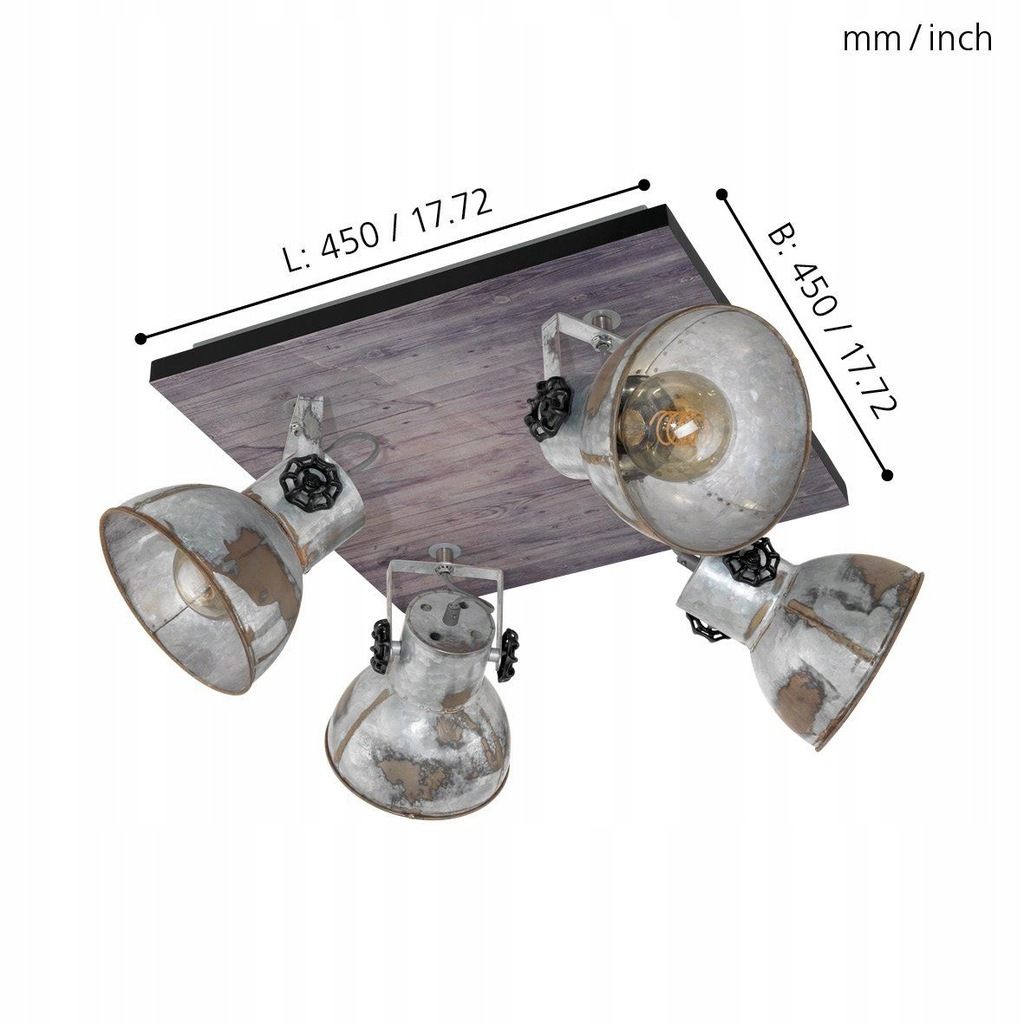 Lampa Sufitowa Spot Reflektor Plafon Retro Industrialna Eglo