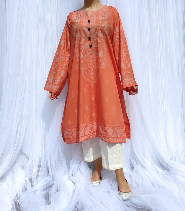 Tunika orientalna 4XL 48 5XL 50 pomarańczowa czarna chusta indyjska