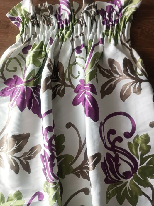 Eleganckie grube zasłony w kwiaty 2 sztuki
