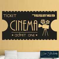 Wall Sticker Cinema Ticket Movie Film (Tamanho XL - enorme)