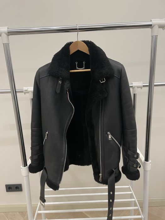 Жіноча дублянка-авіатор з натуральної шкіри, , розмір M